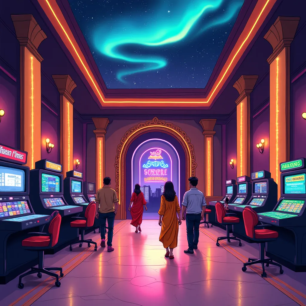 all slots hero background with neon casino theme